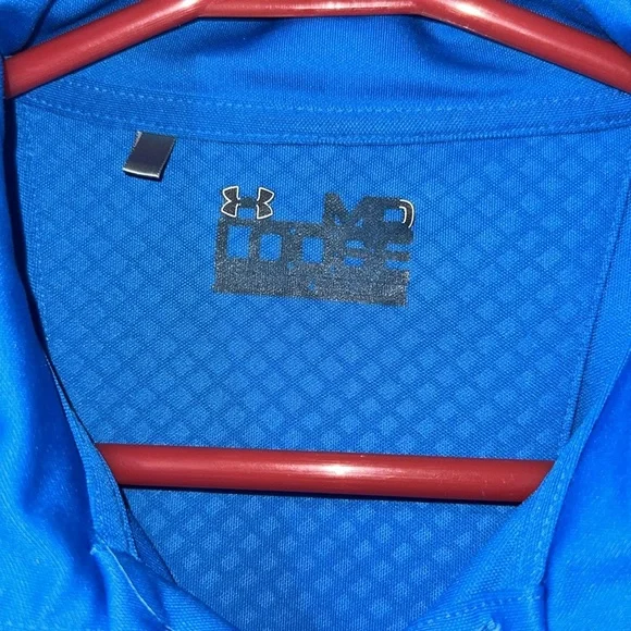 Under Armour Golf Heatgear Blue Short Sleeve Polo Shirt Men's Sz large . - Picture 3 of 4